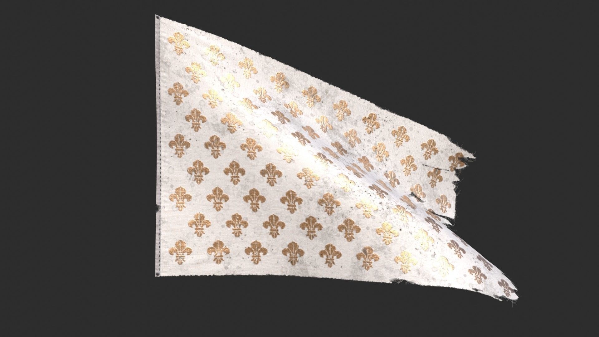 Royal French Flag until 1792 Low-poly 3D model_6