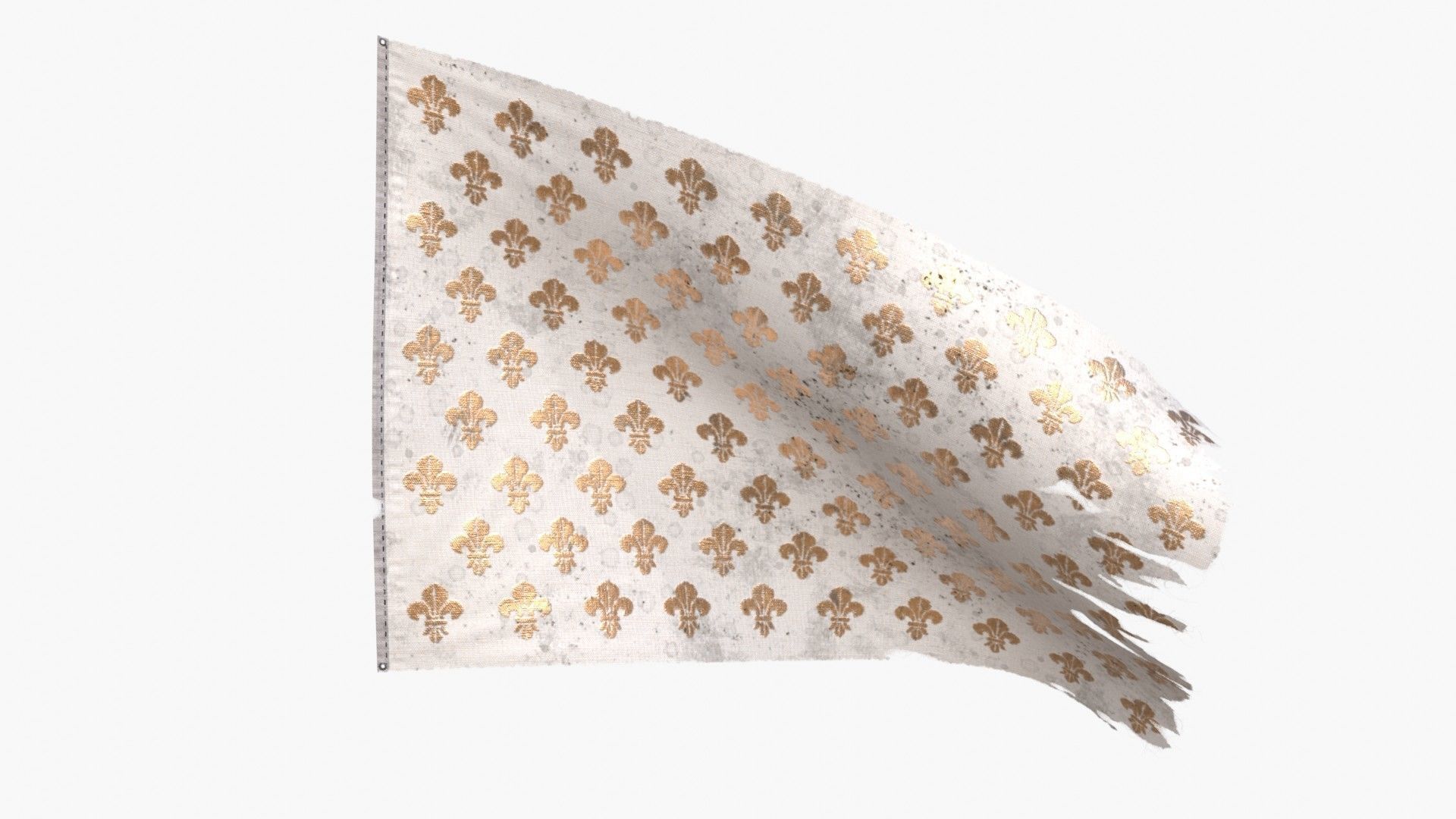 Royal French Flag until 1792 Low-poly 3D model_3