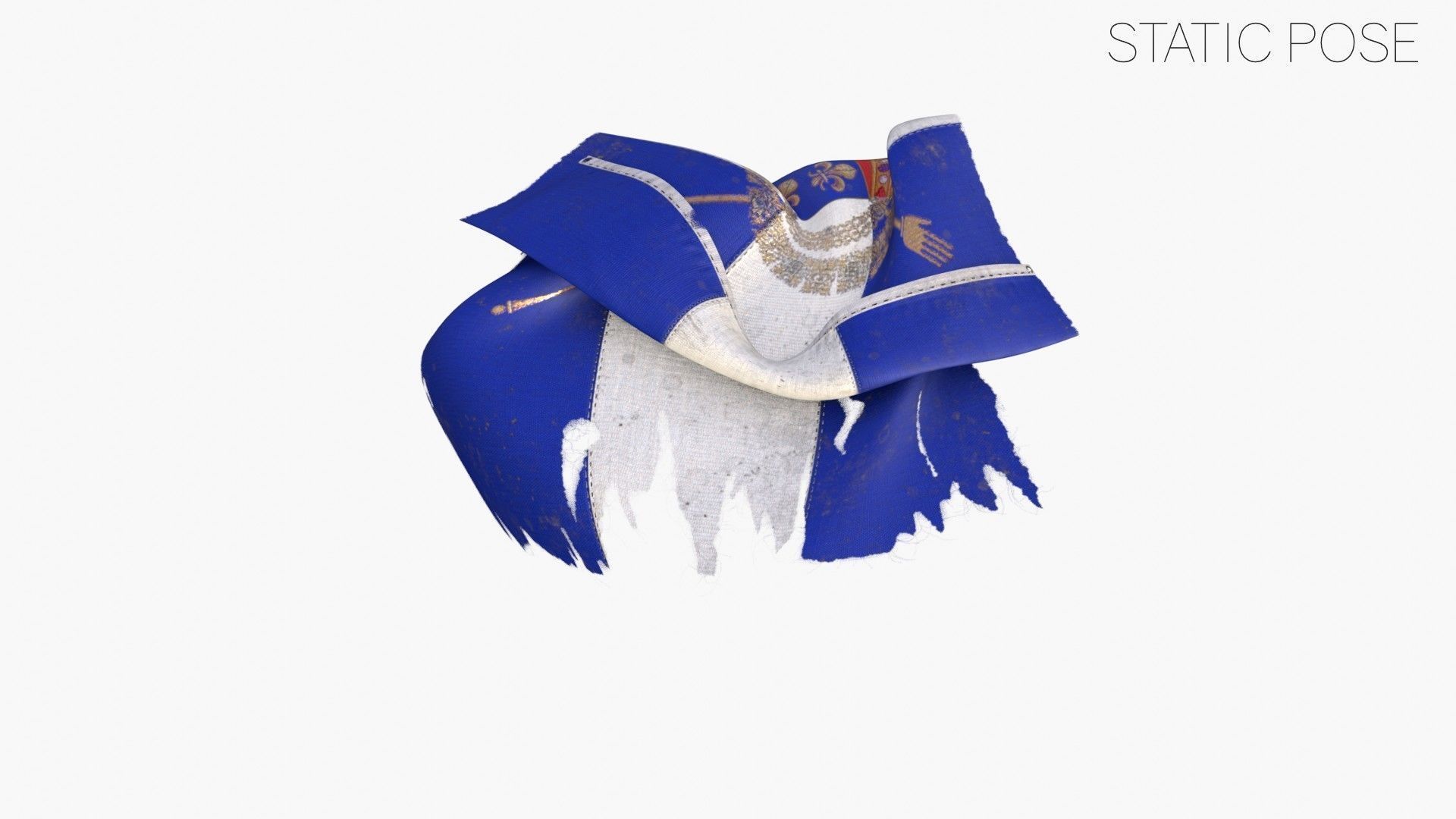 Naval flag of the Kingdom of France 1365 - 1792 Low-poly 3D model_11