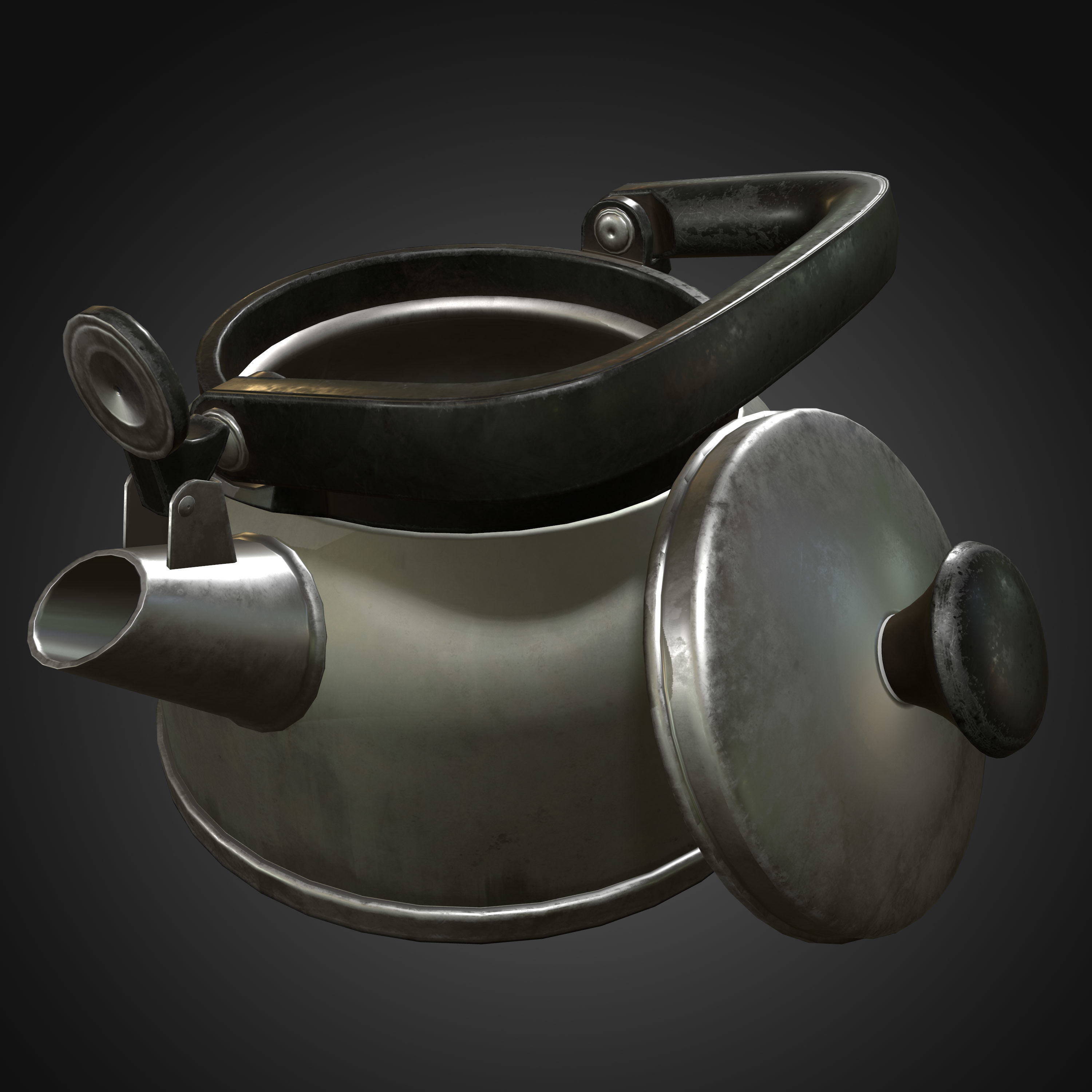 Whistling Kettle for game Unreal Engine and Unity Low-poly 3D model_10