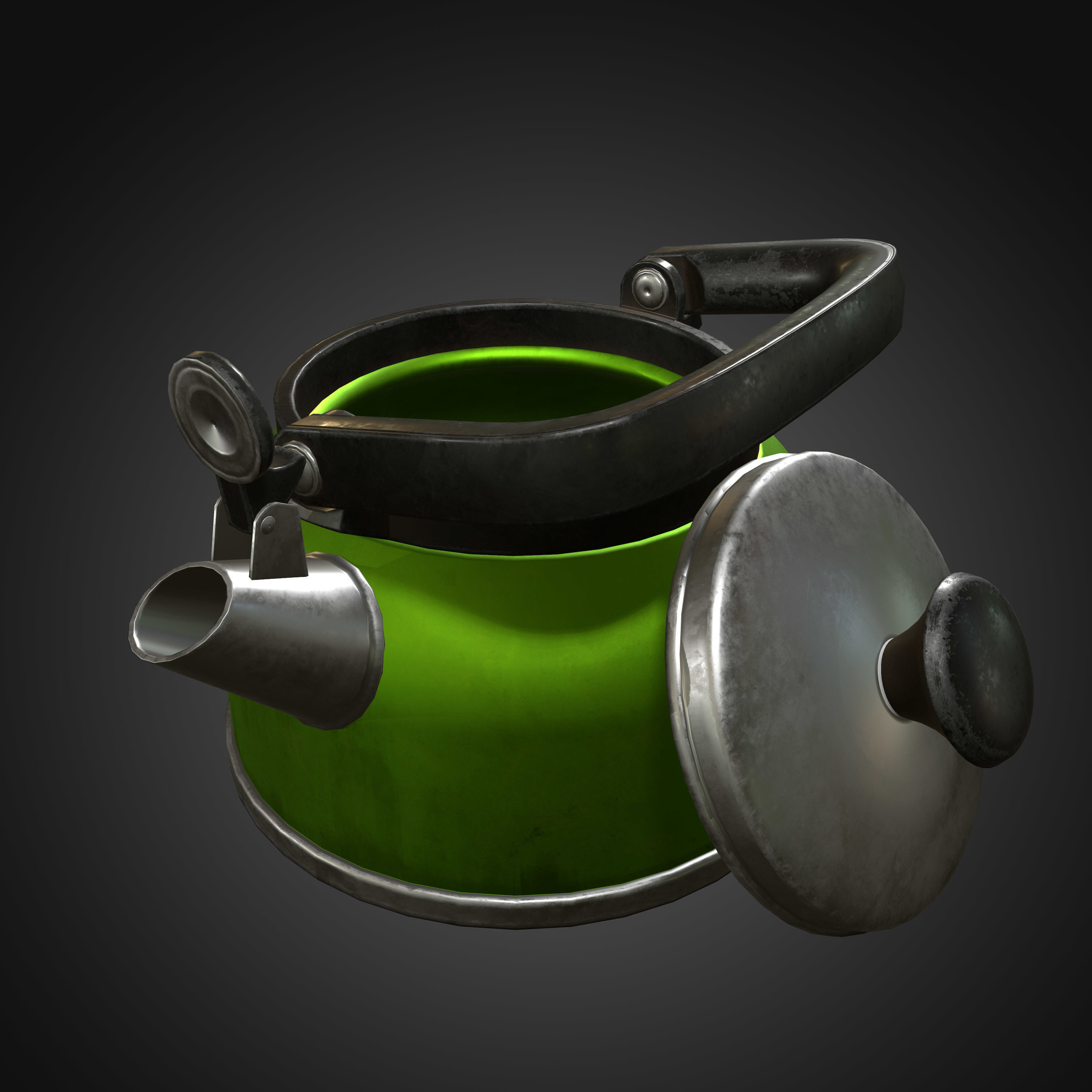 Whistling Kettle for game Unreal Engine and Unity Low-poly 3D model_11