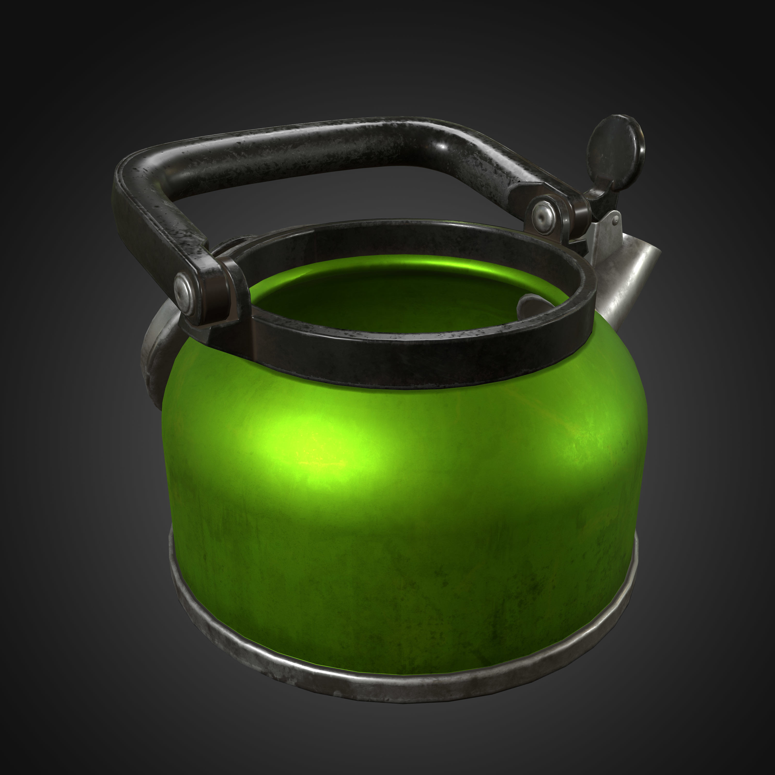 Whistling Kettle for game Unreal Engine and Unity Low-poly 3D model_9