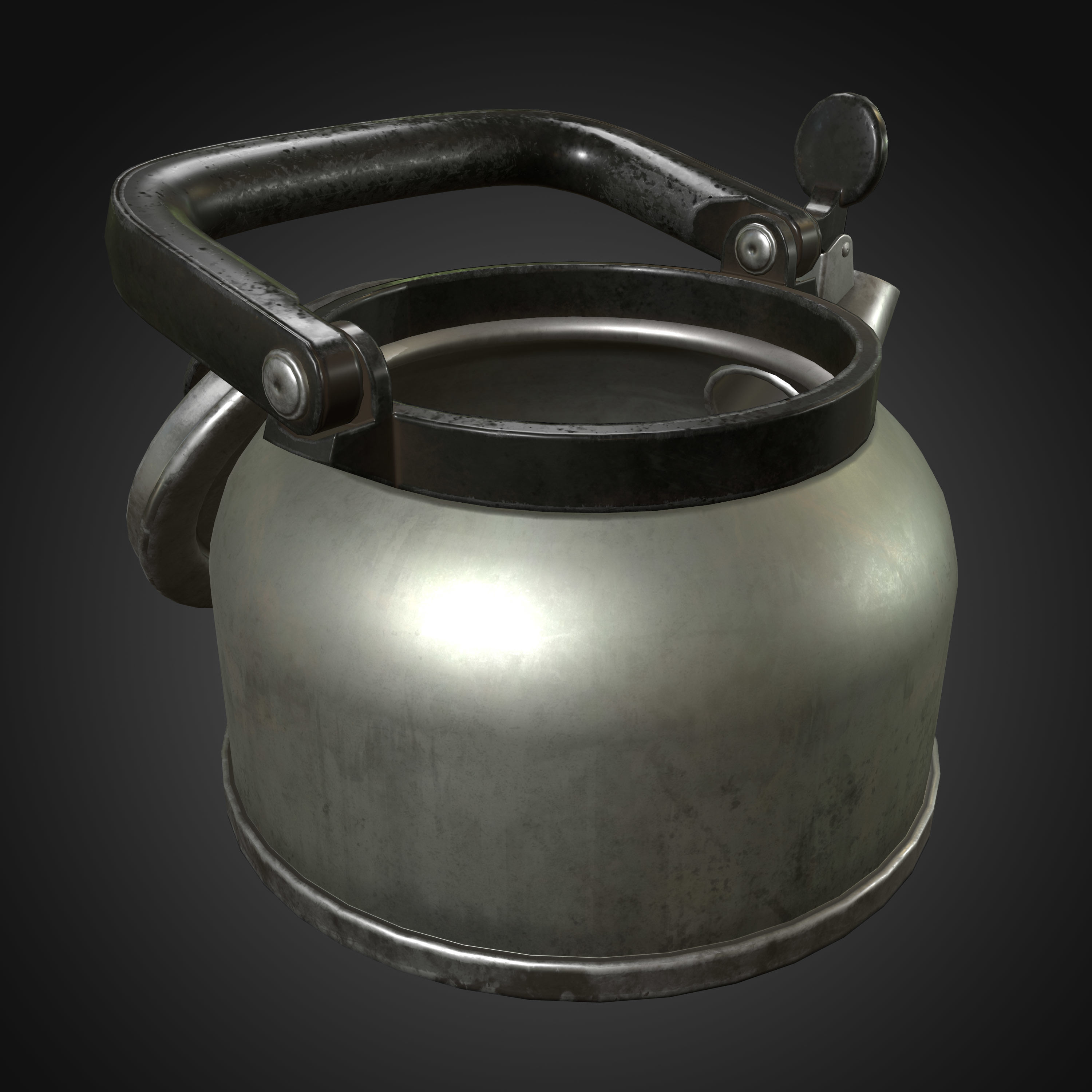 Whistling Kettle for game Unreal Engine and Unity Low-poly 3D model_8