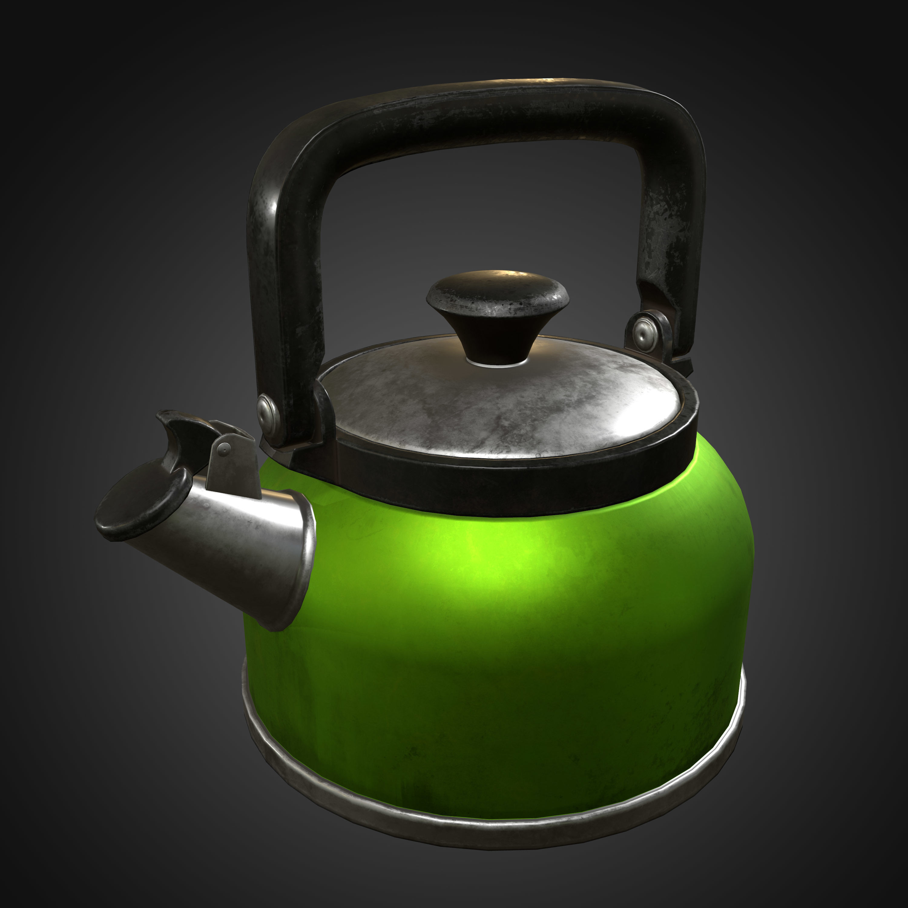 Whistling Kettle for game Unreal Engine and Unity Low-poly 3D model_5