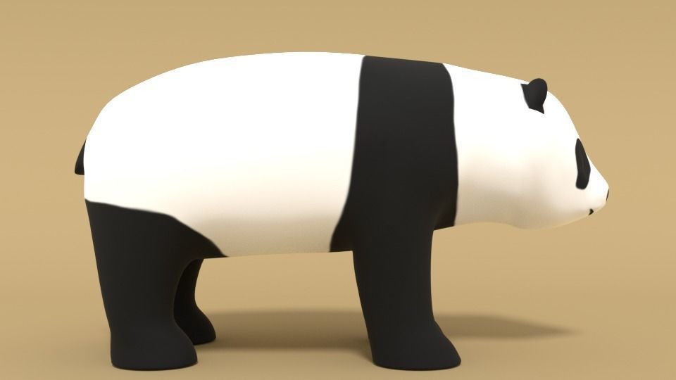 Cartoon Panda Bear 3D model_4