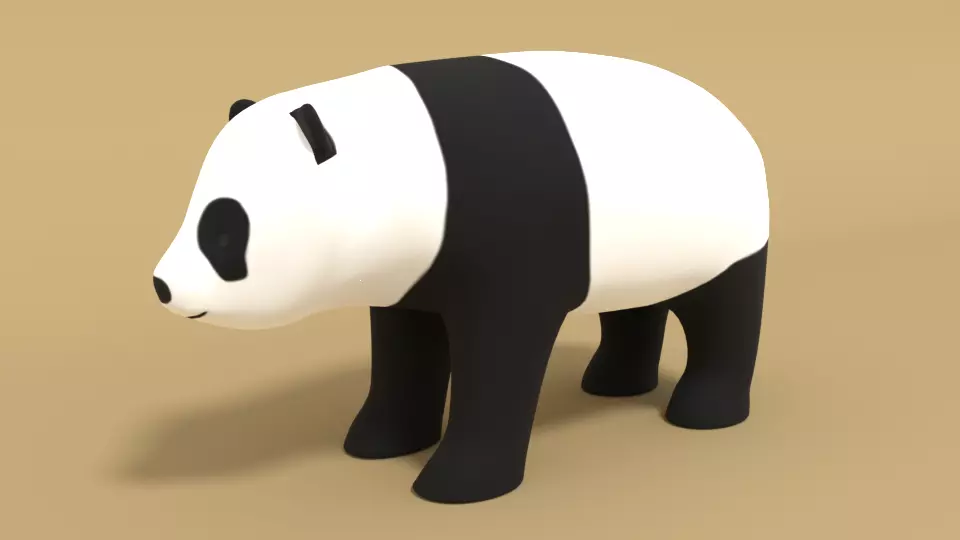 Cartoon Panda Bear 3D model_0