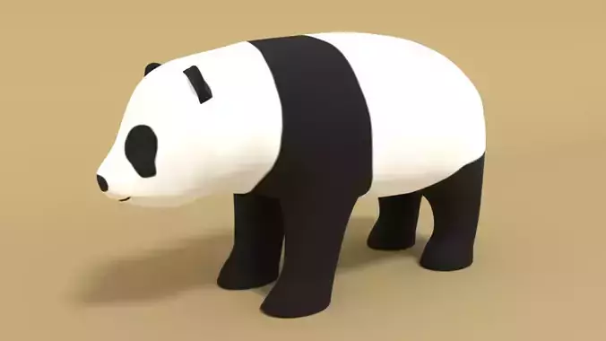 Cartoon Panda Bear 3D model