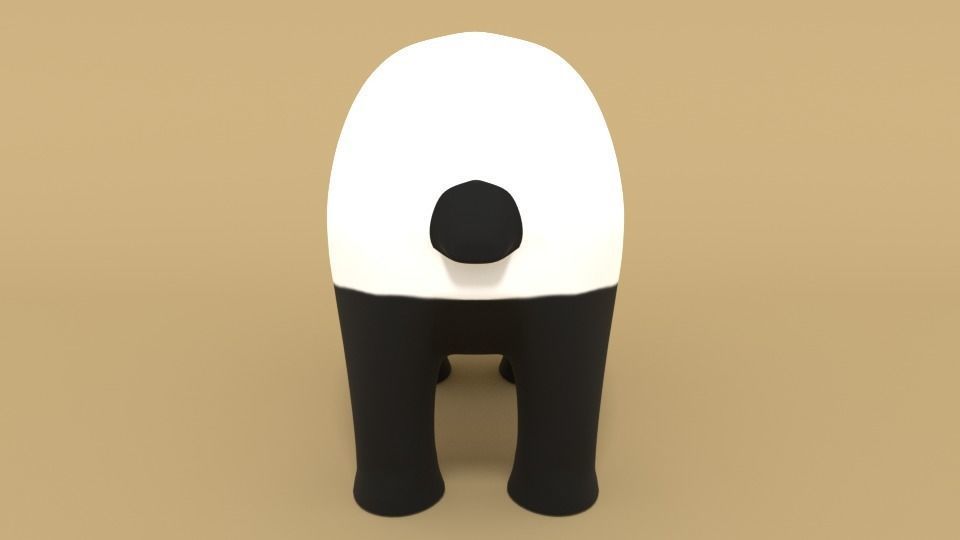 Cartoon Panda Bear 3D model_6