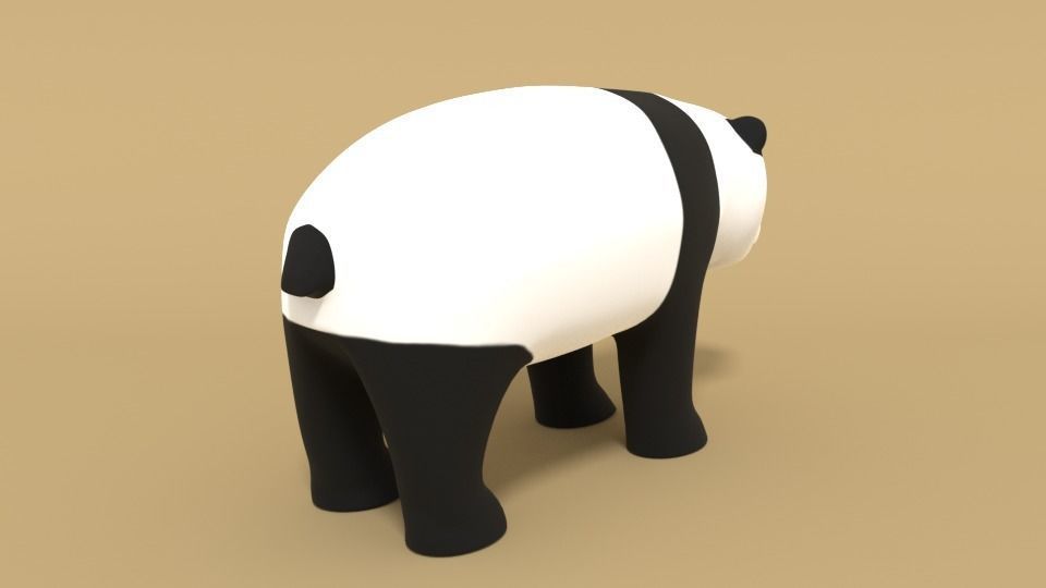 Cartoon Panda Bear 3D model_5
