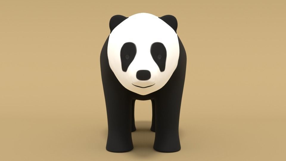 Cartoon Panda Bear 3D model_2