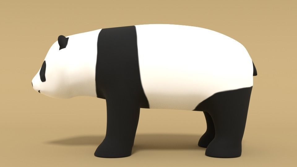 Cartoon Panda Bear 3D model_1