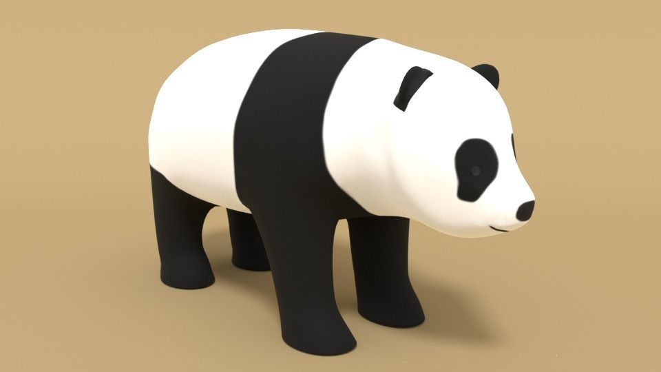 Cartoon Panda Bear 3D model_3