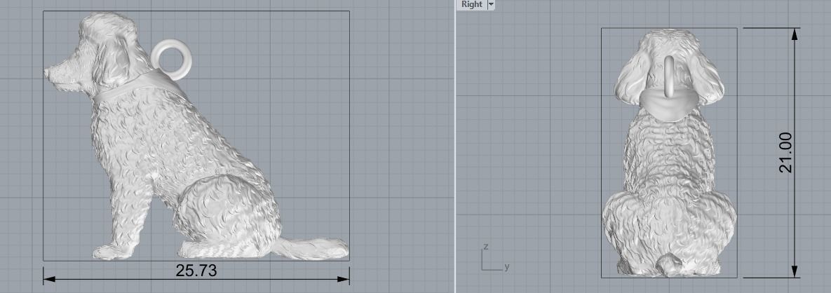 Poodle pendant  3D print model_2