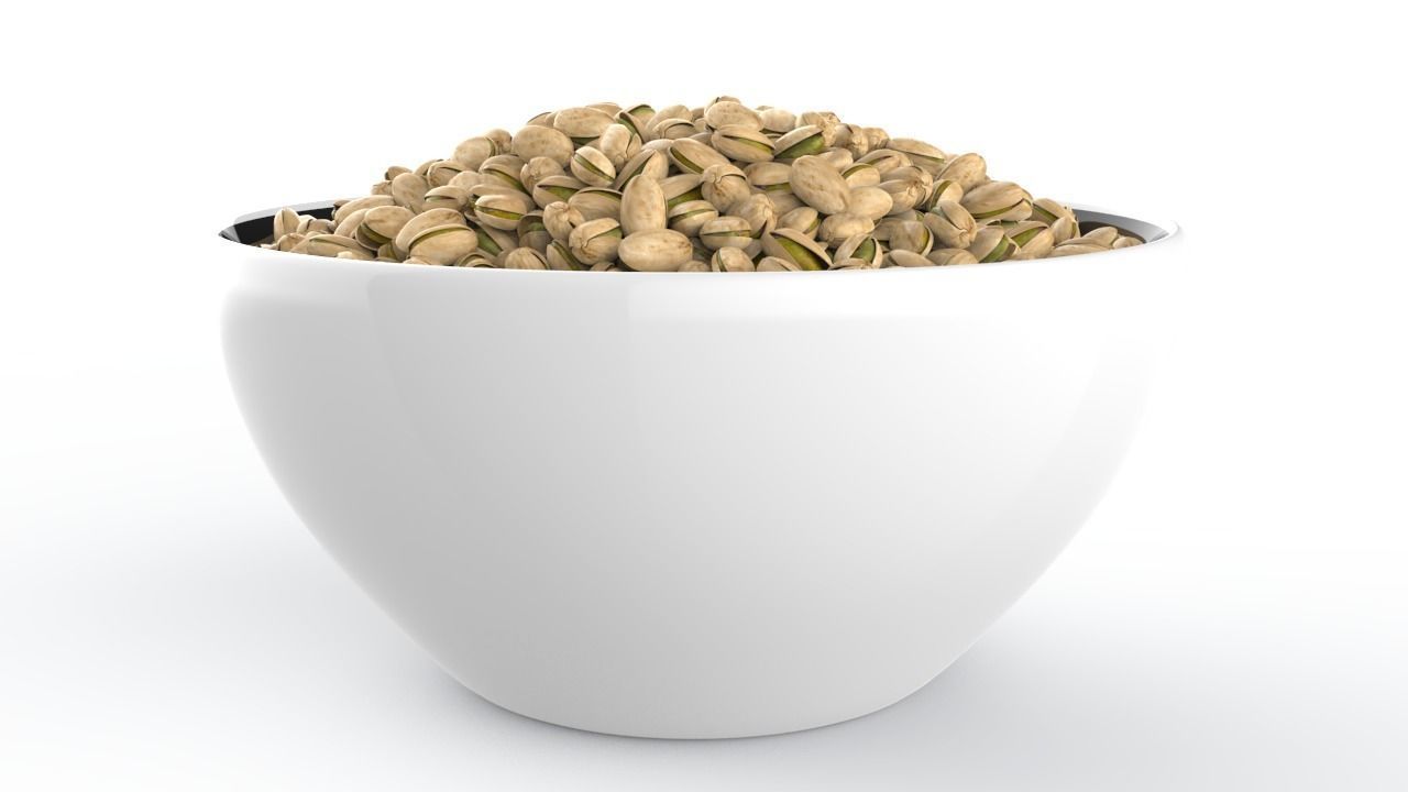 Pistachios pumpkin seeds in bowl Low-poly 3D model_3