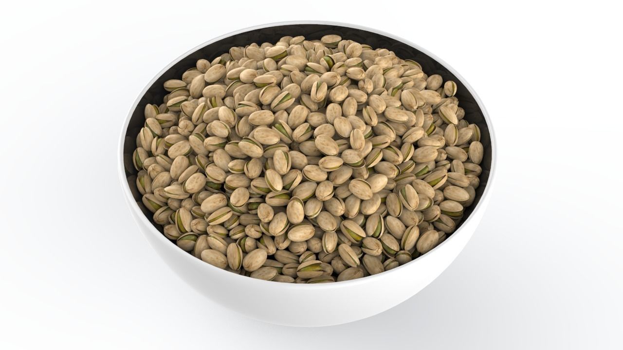 Pistachios pumpkin seeds in bowl Low-poly 3D model_2