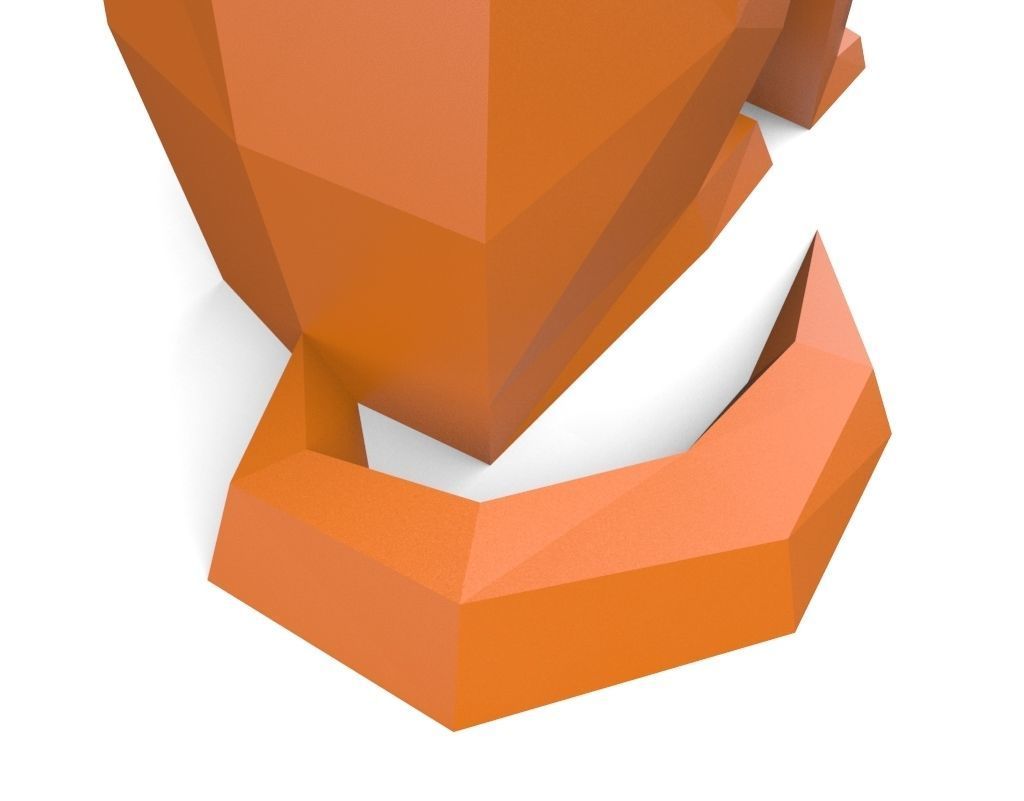 dog low poly polygonal - orange 3D print model_18