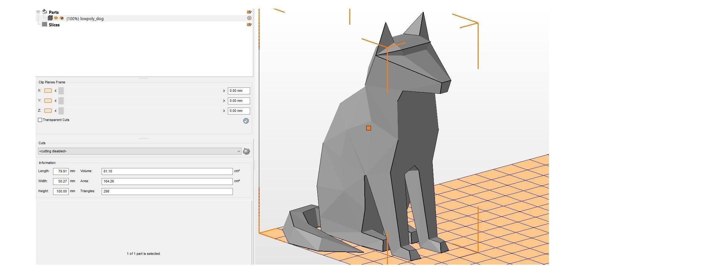 dog low poly polygonal - orange 3D print model_6