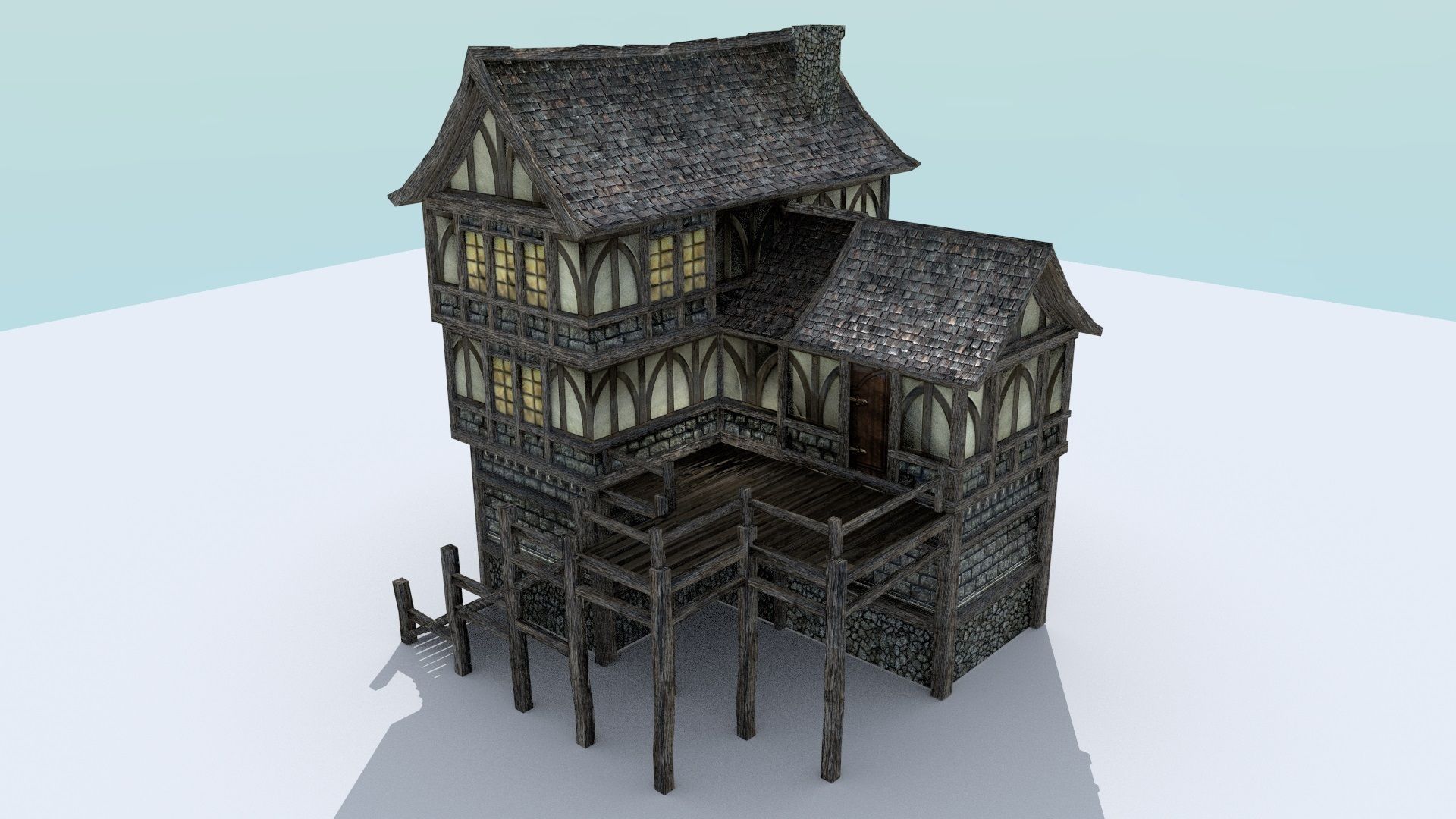 Medieval Town Builder Low-poly 3D model_28