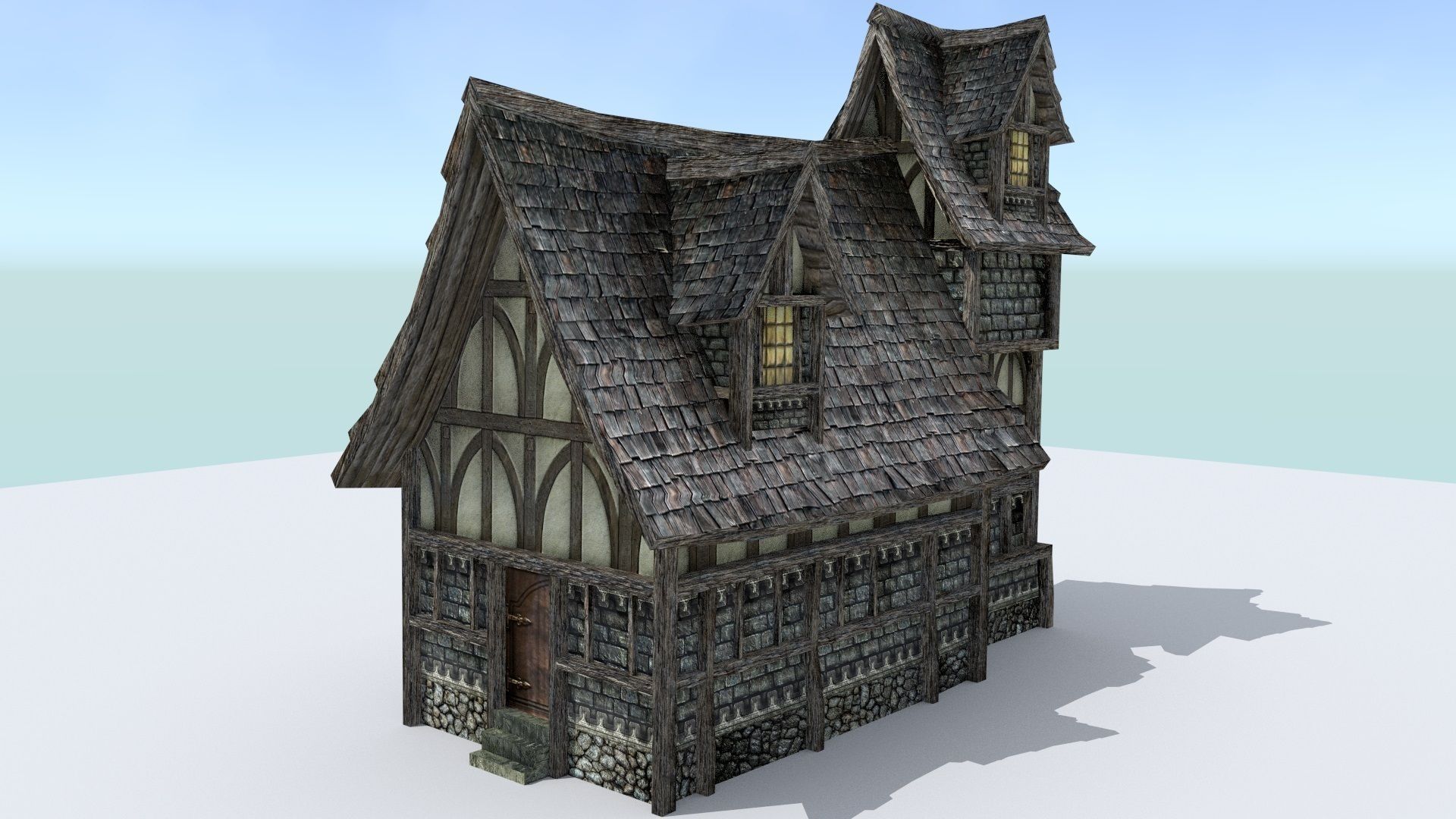 Medieval Town Builder Low-poly 3D model_7