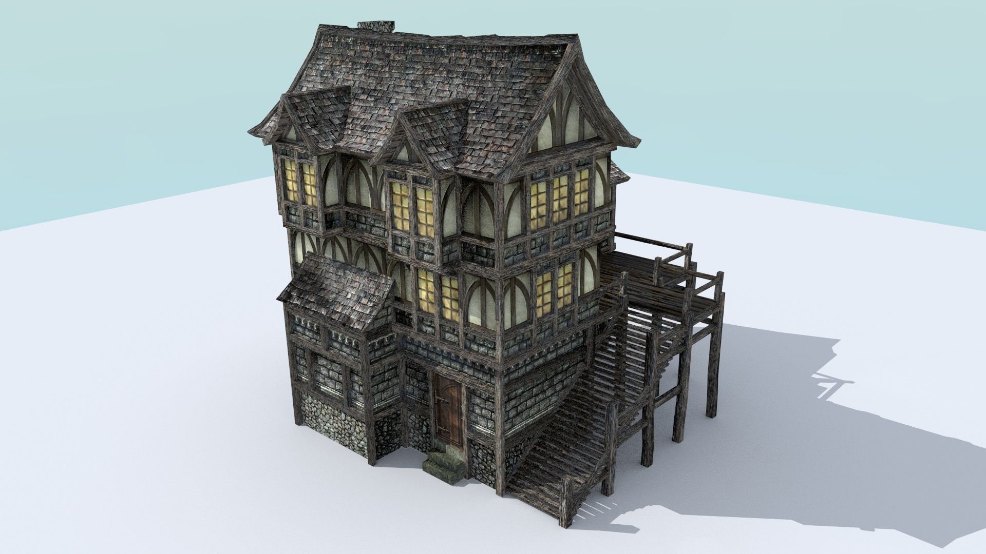 Medieval Town Builder Low-poly 3D model_27