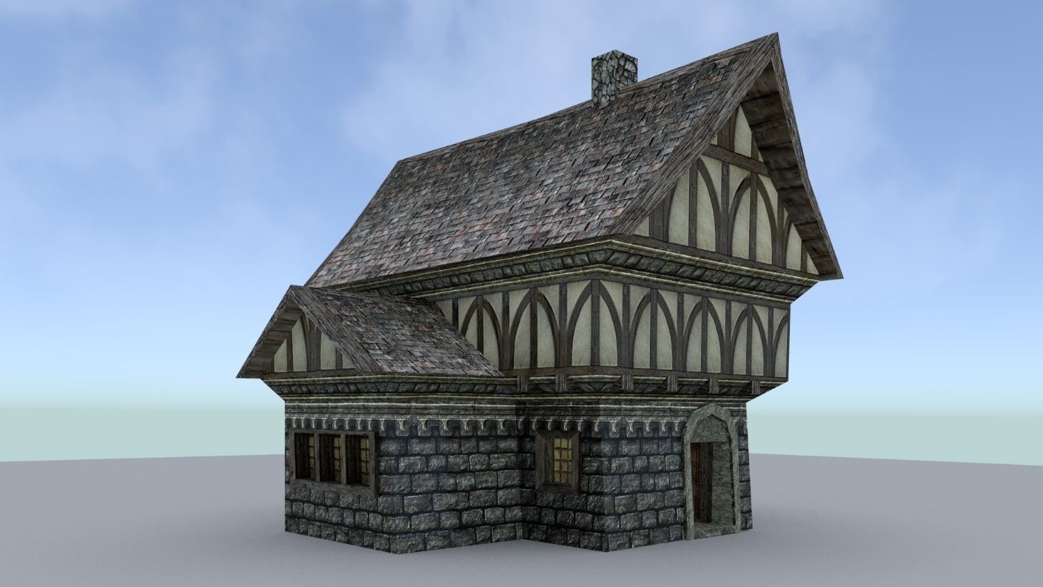 Medieval Town Builder Low-poly 3D model_2