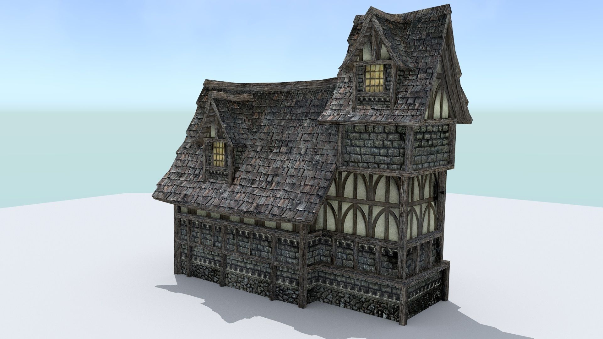 Medieval Town Builder Low-poly 3D model_8