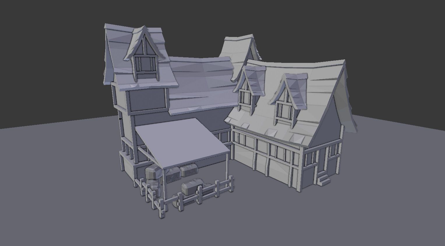 Medieval Town Builder Low-poly 3D model_25
