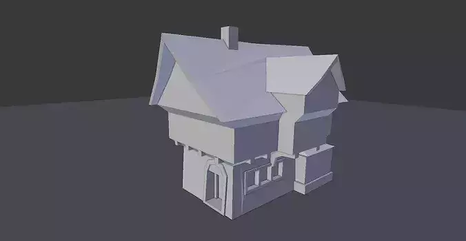 Medieval Town Builder Low-poly 3D model 6