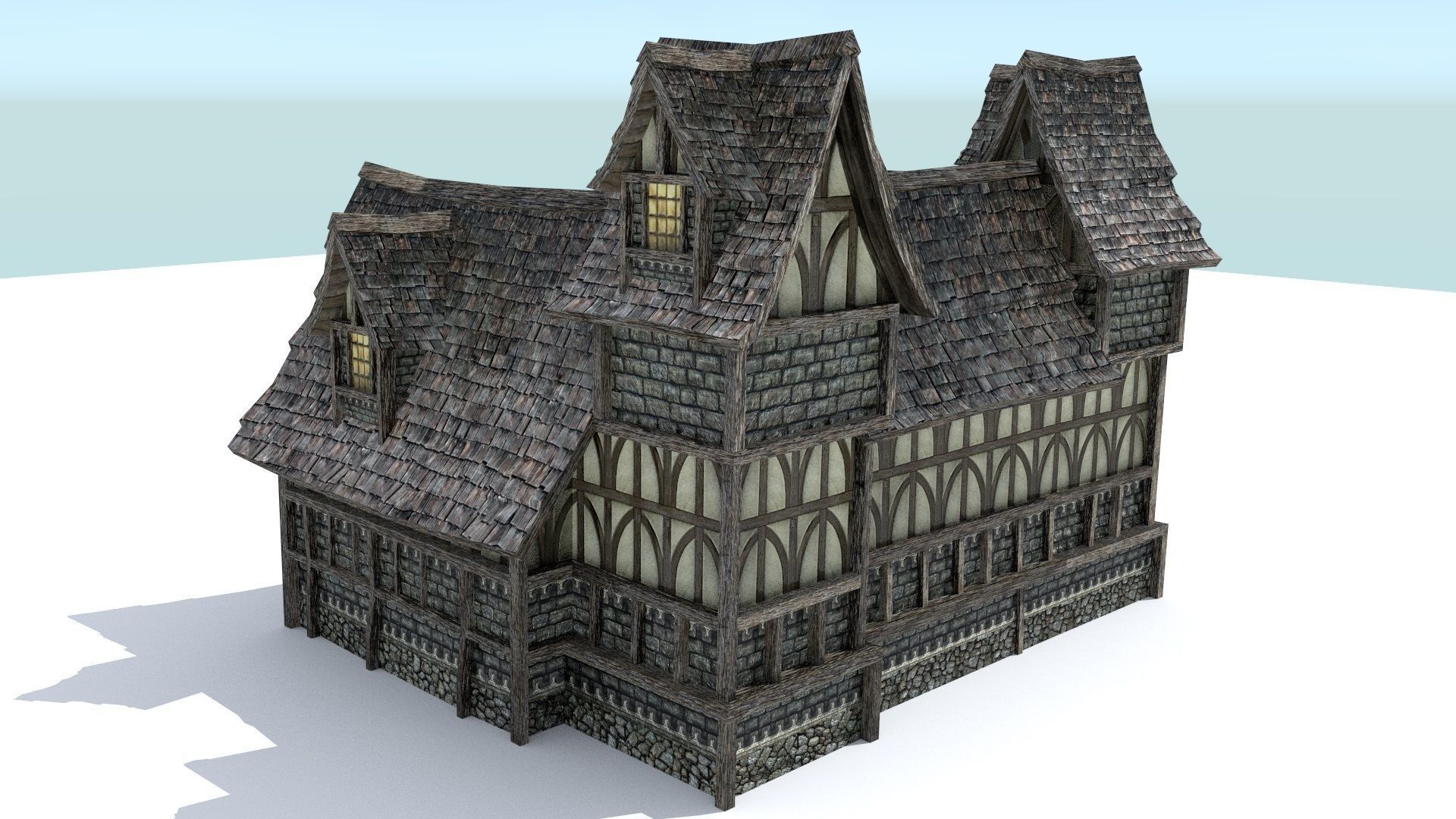 Medieval Town Builder Low-poly 3D model_24