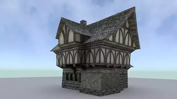 Medieval Town Builder Low-poly 3D model 5