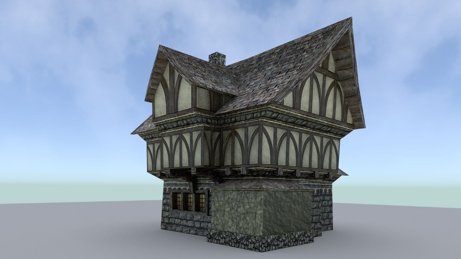 Medieval Town Builder Low-poly 3D model_4