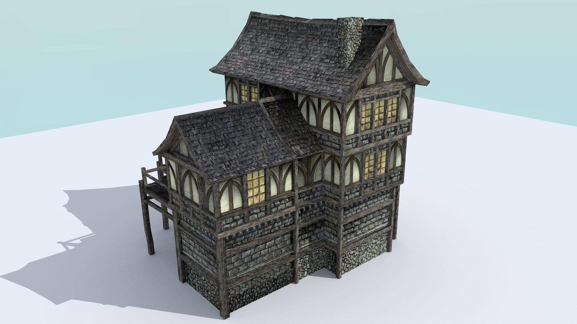 Medieval Town Builder Low-poly 3D model_29