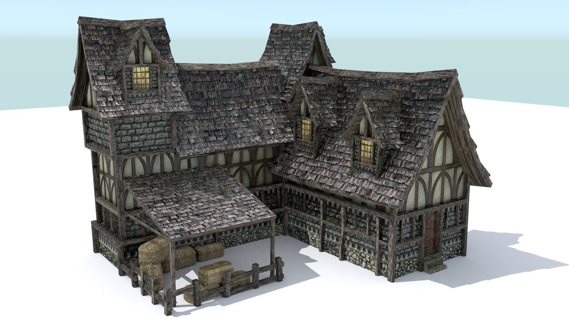 Medieval Town Builder Low-poly 3D model_22