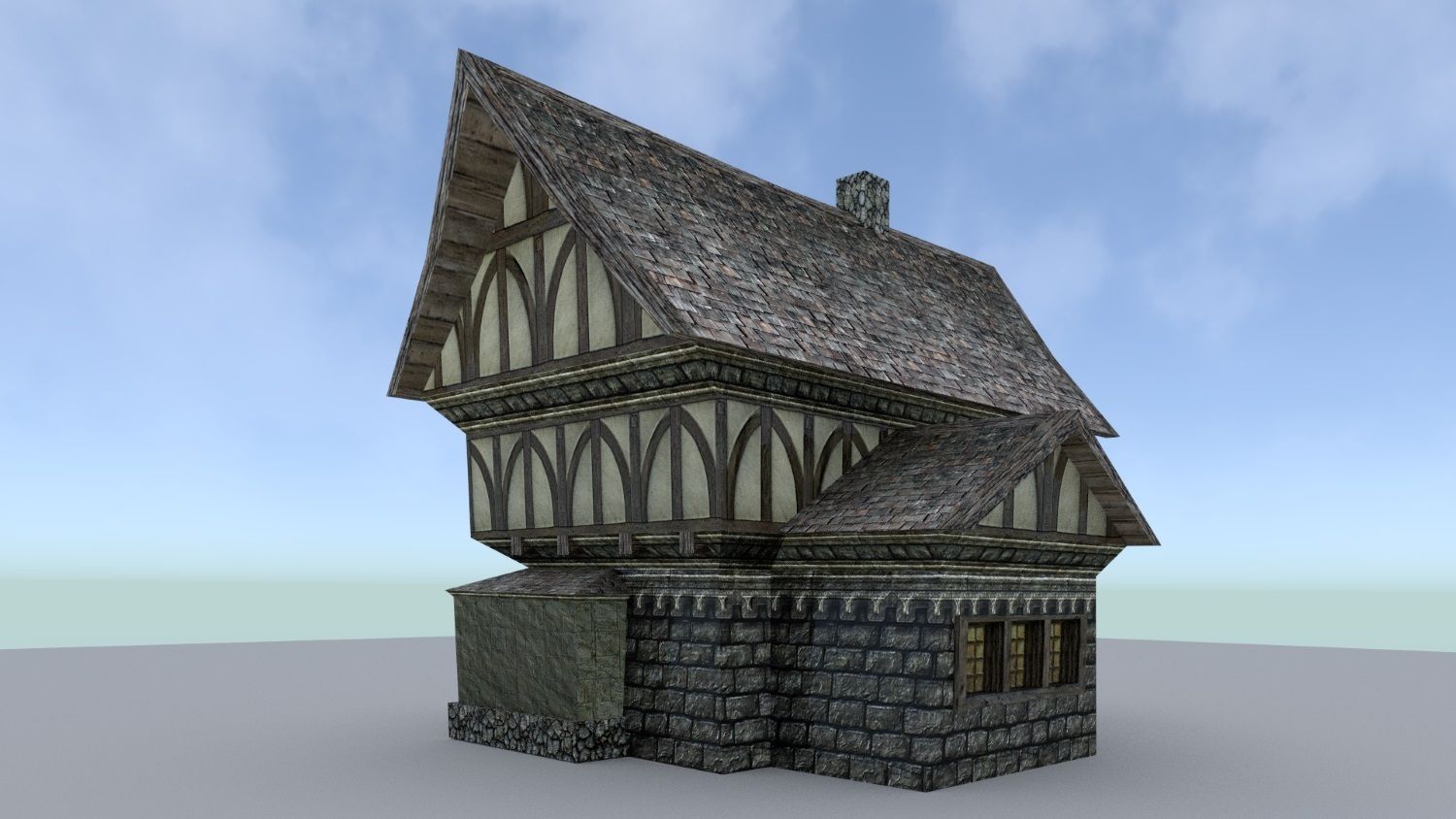 Medieval Town Builder Low-poly 3D model_3