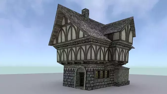 Medieval Town Builder Low-poly 3D model 2