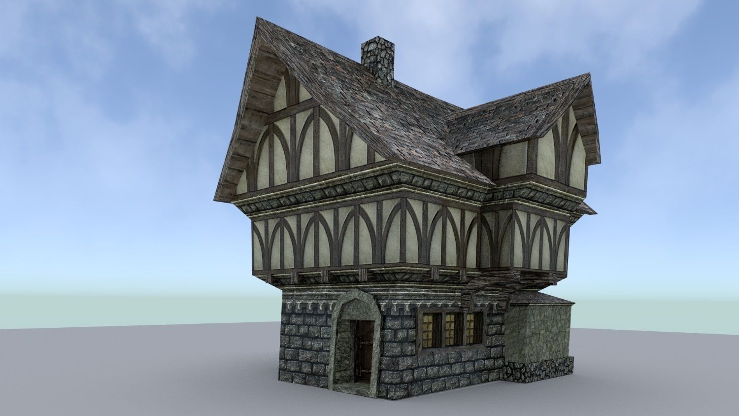 Medieval Town Builder Low-poly 3D model_1