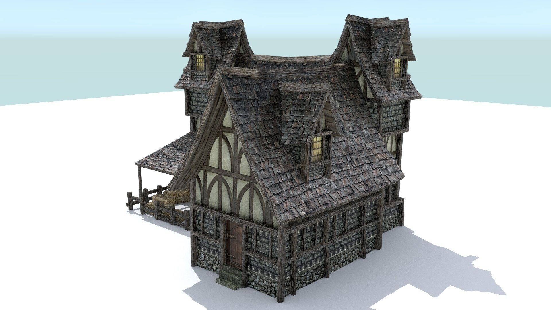Medieval Town Builder Low-poly 3D model_23