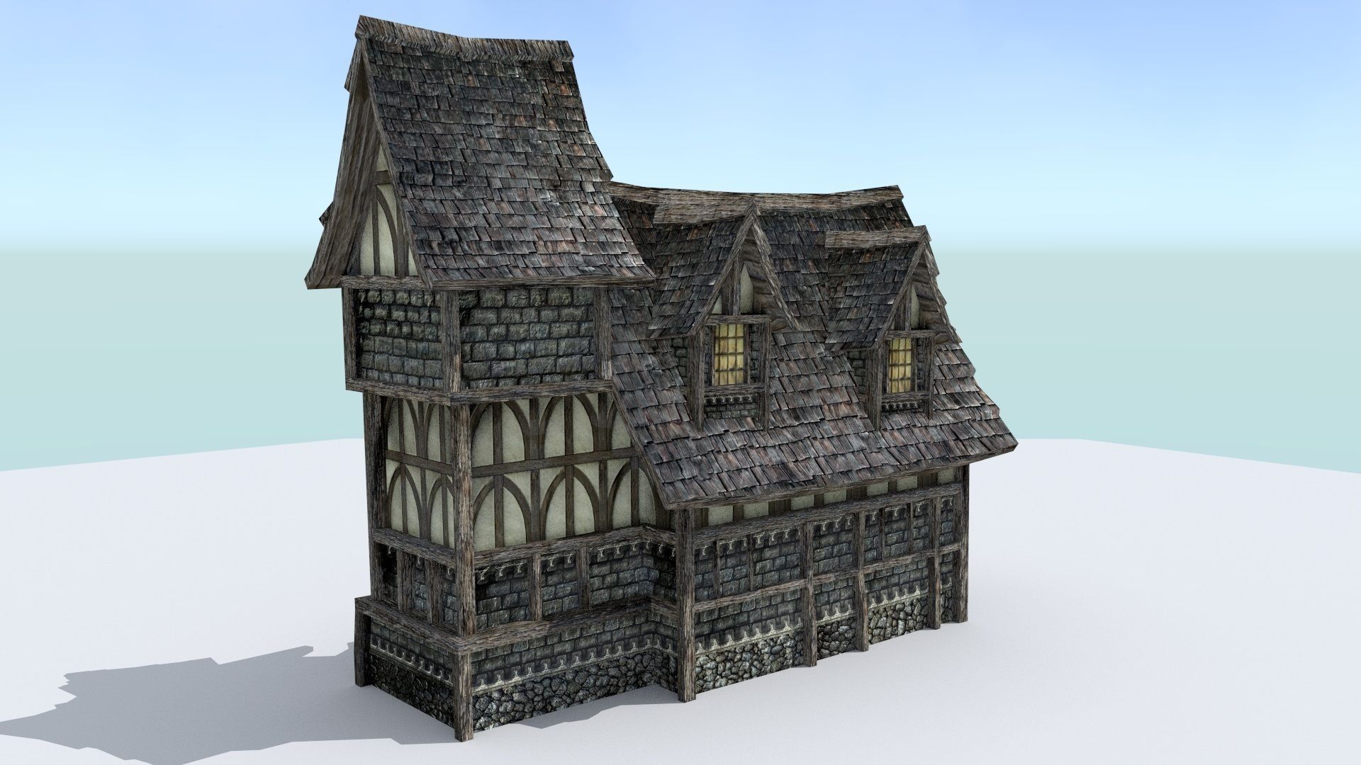 Medieval Town Builder Low-poly 3D model_9