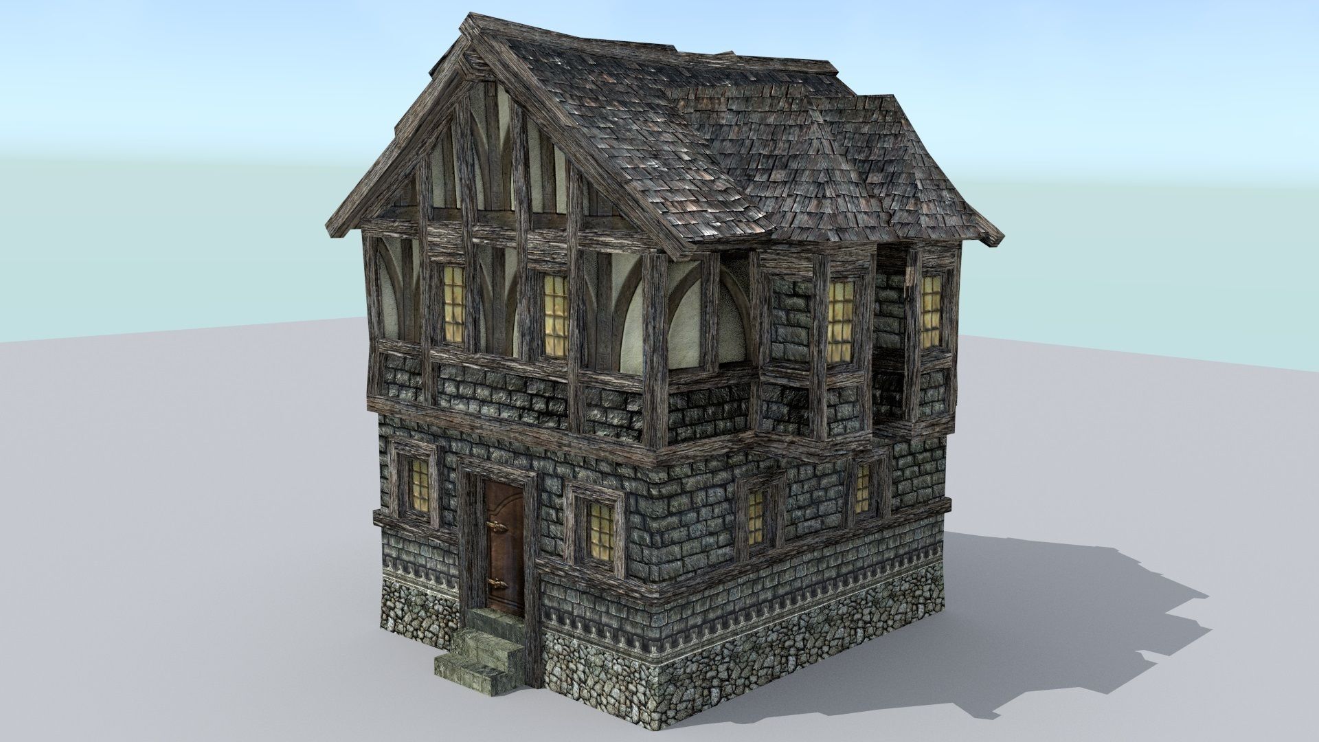 Medieval Town Builder Low-poly 3D model_17