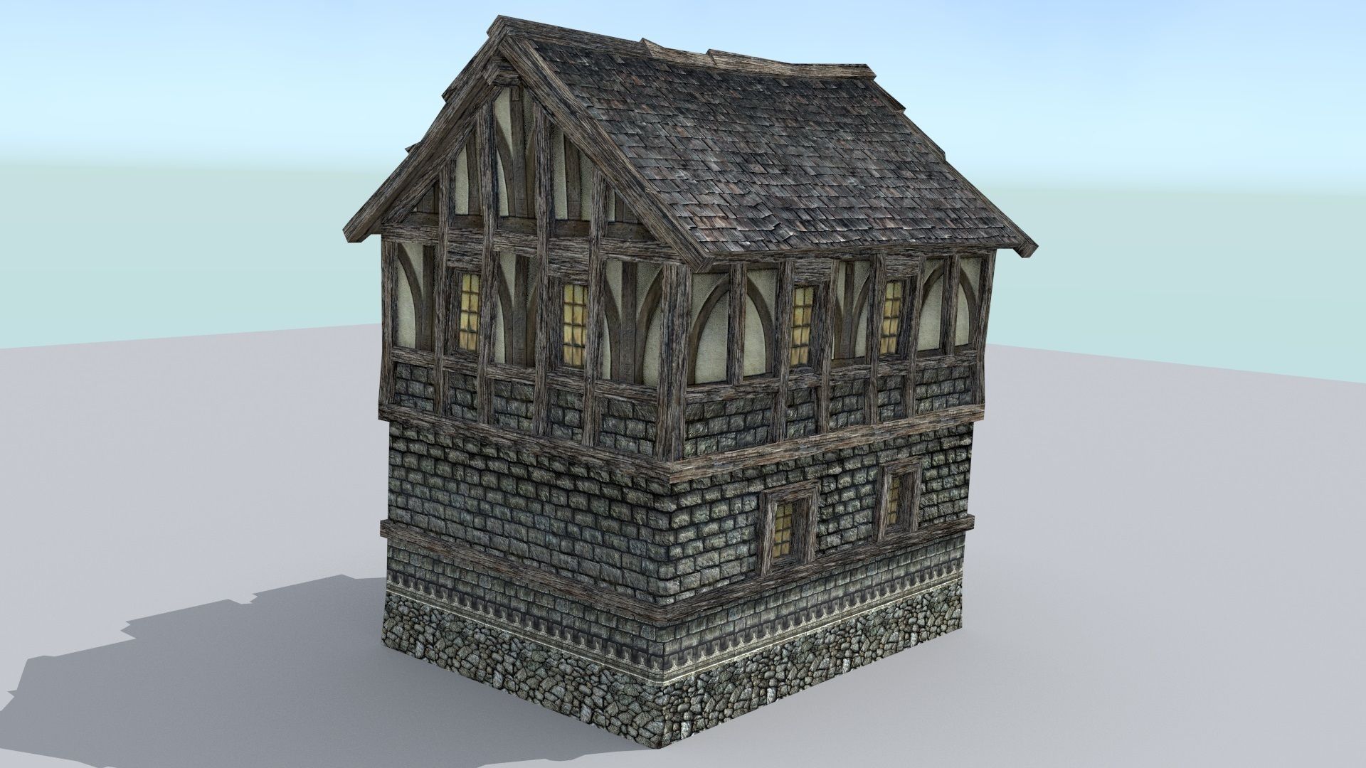 Medieval Town Builder Low-poly 3D model_19