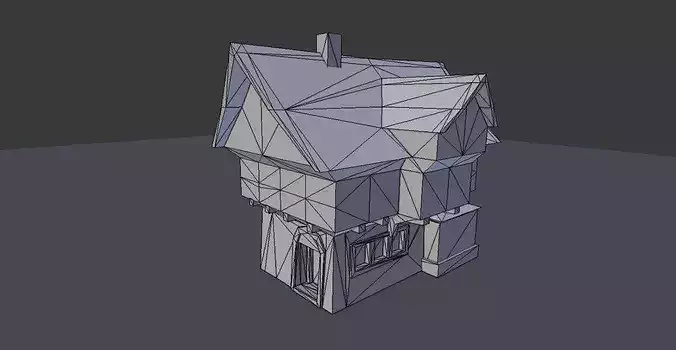 Medieval Town Builder Low-poly 3D model 7