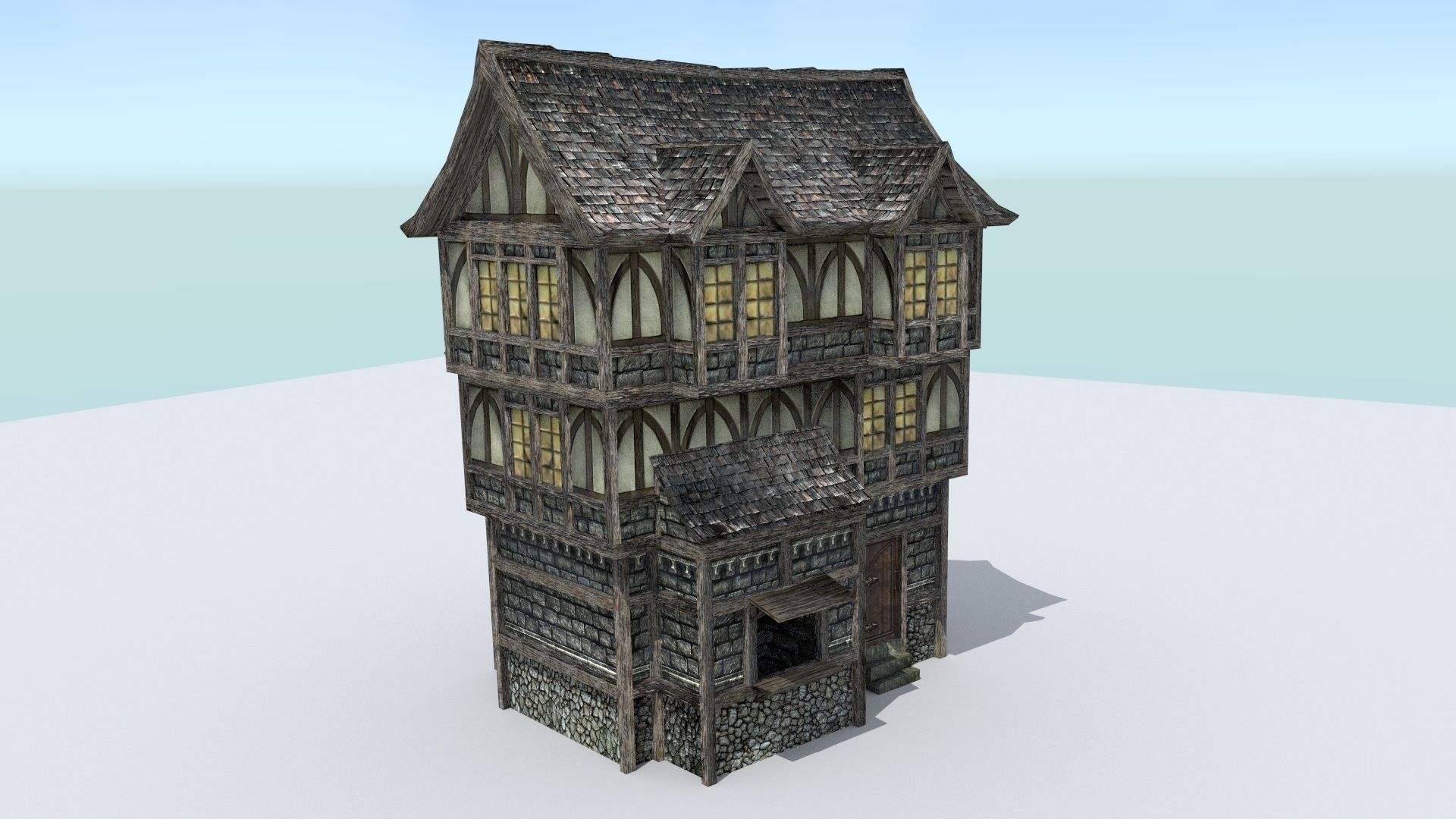 Medieval Town Builder Low-poly 3D model_14