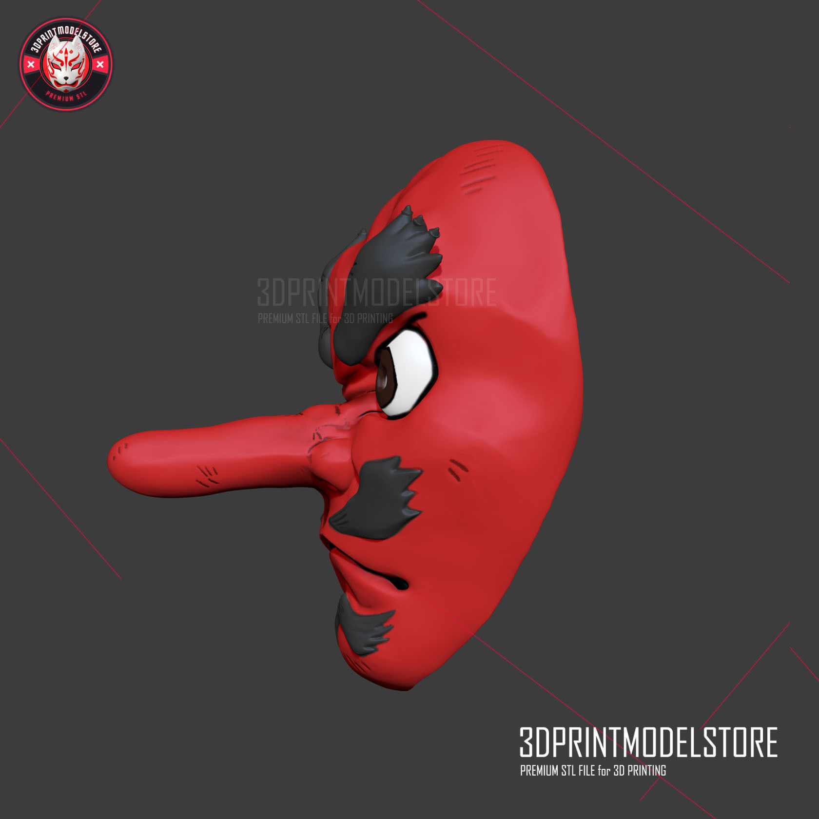 Demon Slayer Urokodaki Mask Kimetsu no Yaiba Cosplay Helmet 3D print model_5