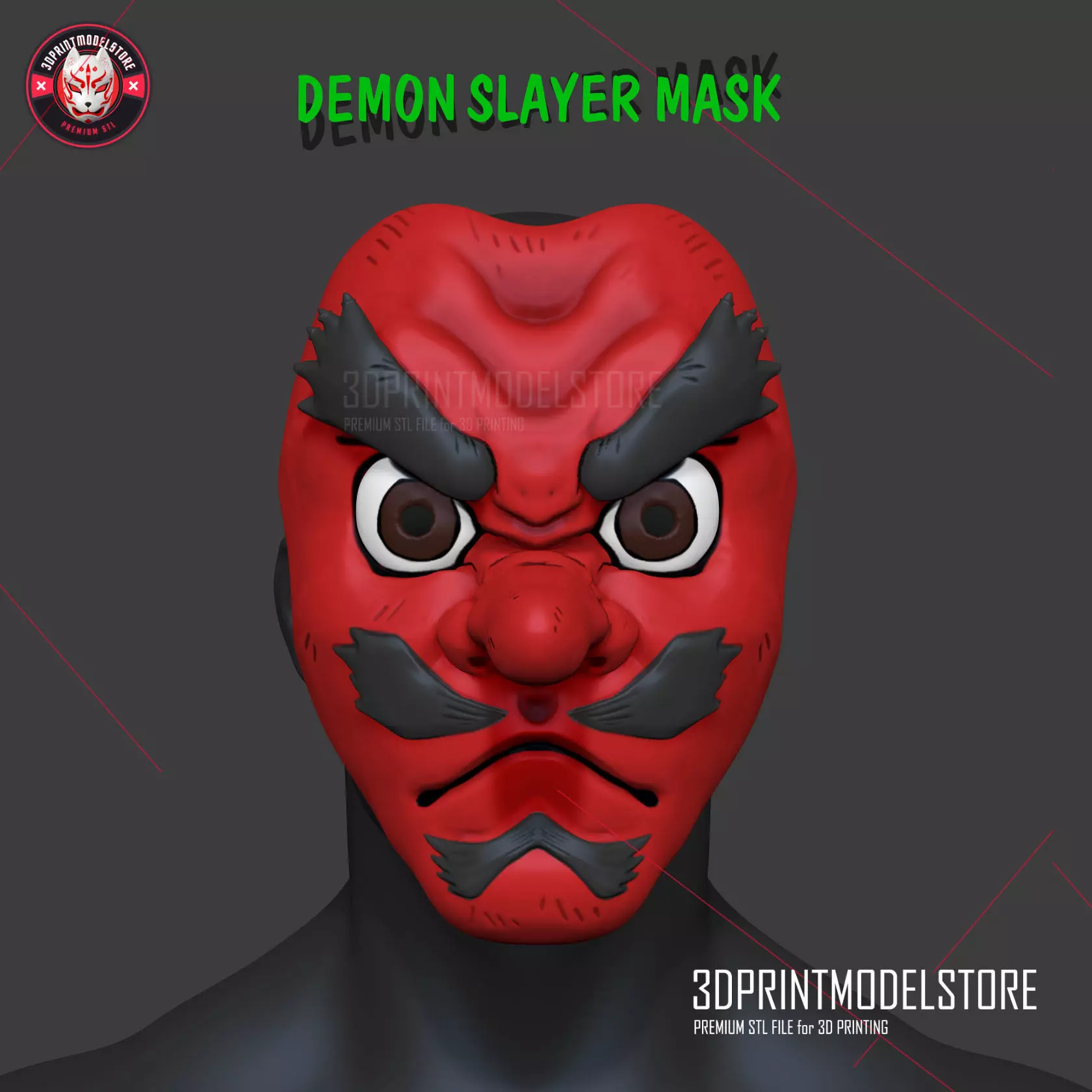 Demon Slayer Urokodaki Mask Kimetsu no Yaiba Cosplay Helmet 3D print model_0
