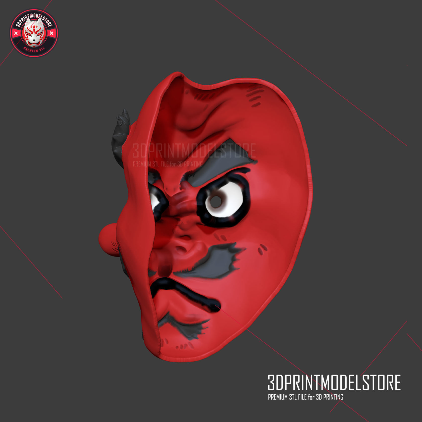 Demon Slayer Urokodaki Mask Kimetsu no Yaiba Cosplay Helmet 3D print model_6