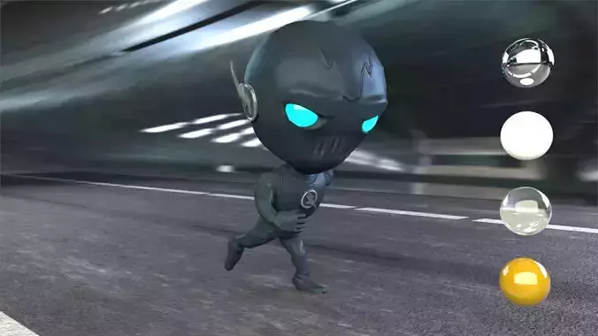 Zoom Chibi Character Low-poly 3D model