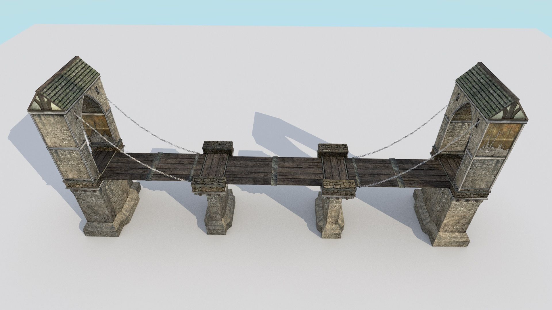 Medieval City Drawbridge Low-poly 3D model_1