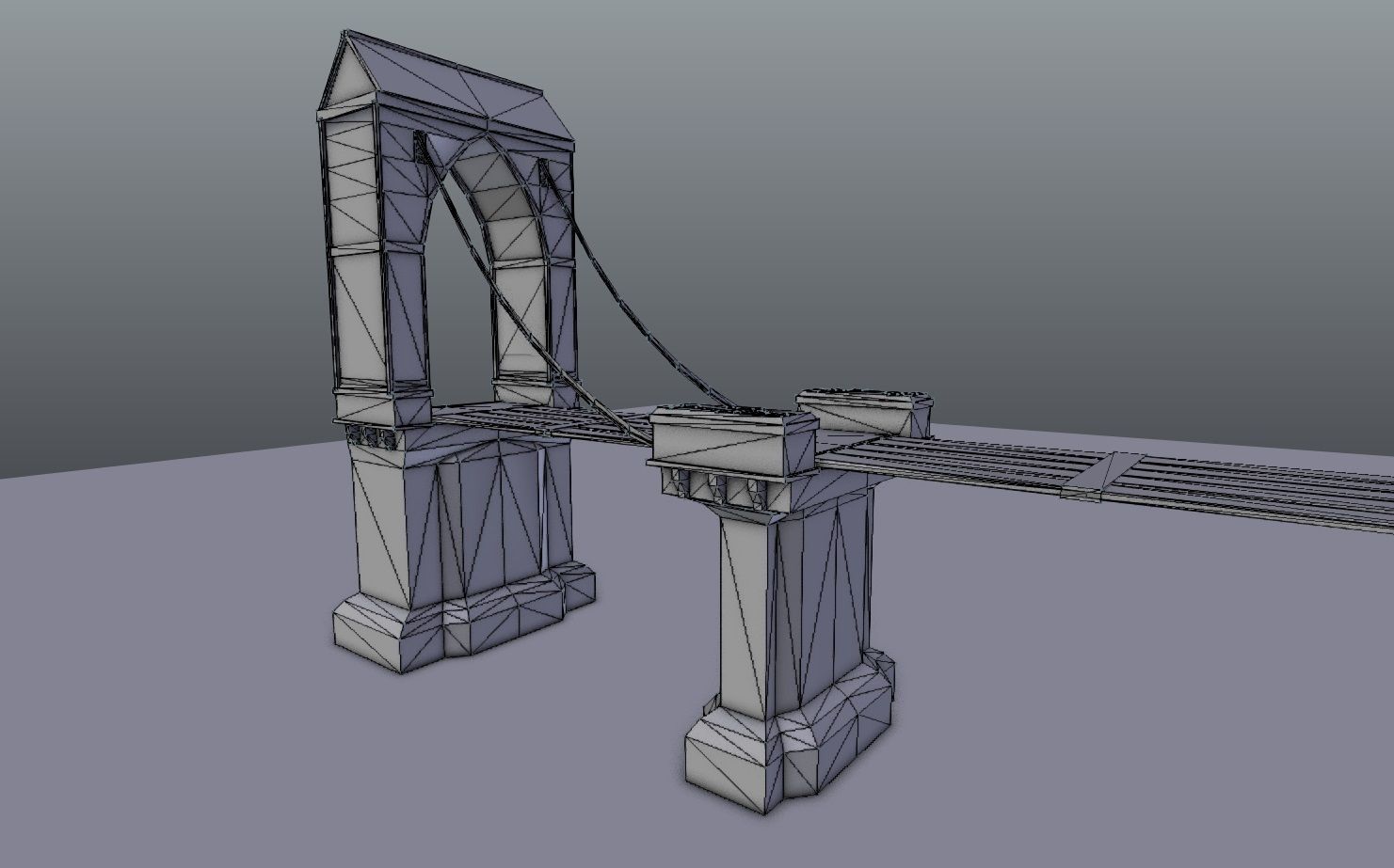 Medieval City Drawbridge Low-poly 3D model_5