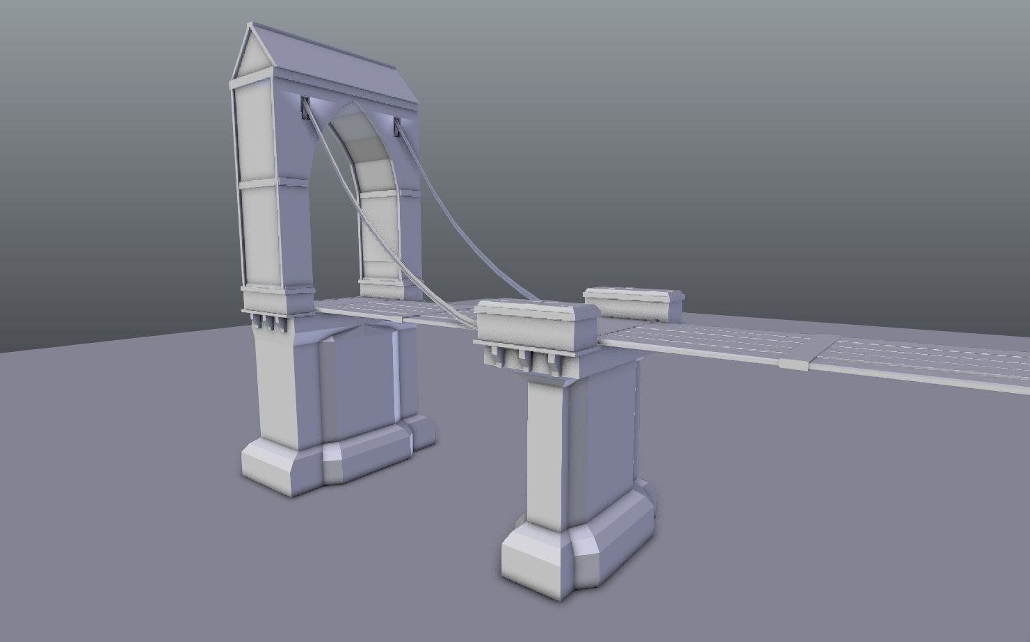 Medieval City Drawbridge Low-poly 3D model_4