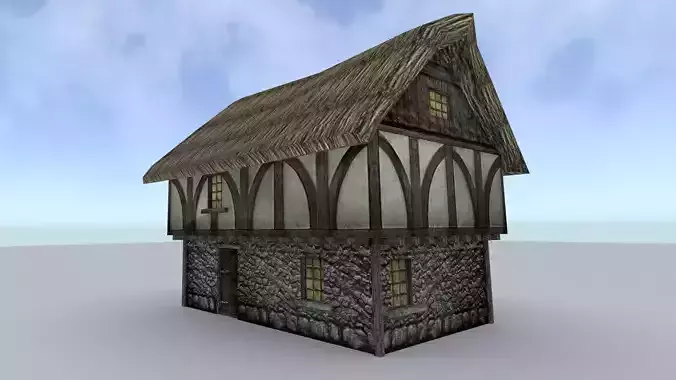 Medieval Farm House 1 Low-poly 3D model